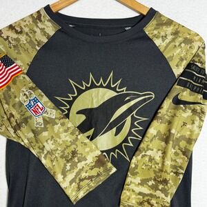 Nike Miami Dolphins Womens Small Salute to Service Dri Fit 3/4 Sleeve Shirt